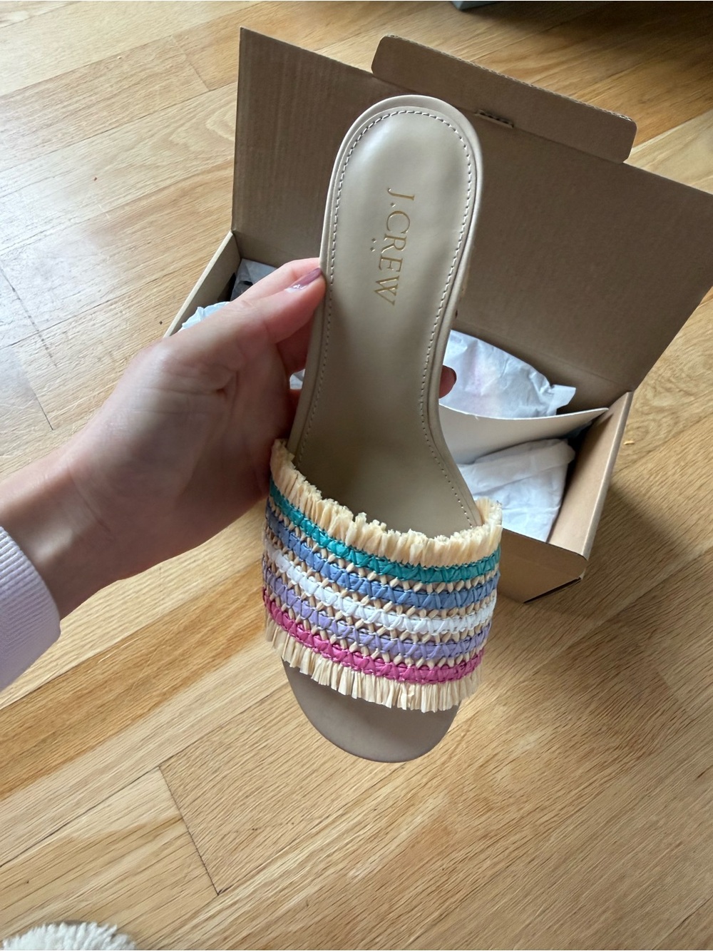 J. Crew Multicolor Raffia Slide Heel - Natural - Picture 2 of 4